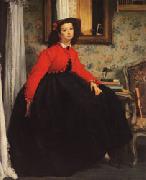 James Tissot Portrait of Mlle.L.L(or Young Girl in Red Jacket) Sweden oil painting artist